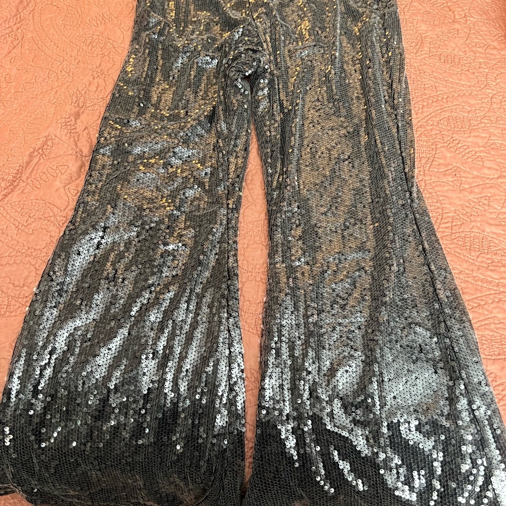 Nasty Gal black sequin pants